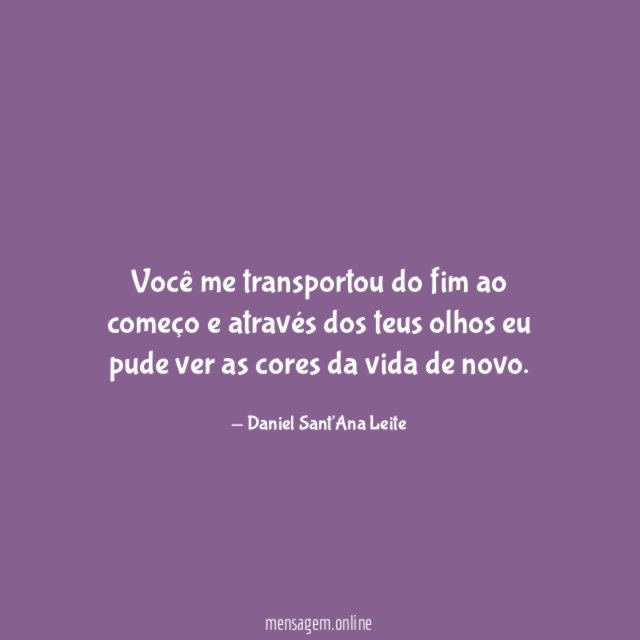 Você me transportou do fim ao começo