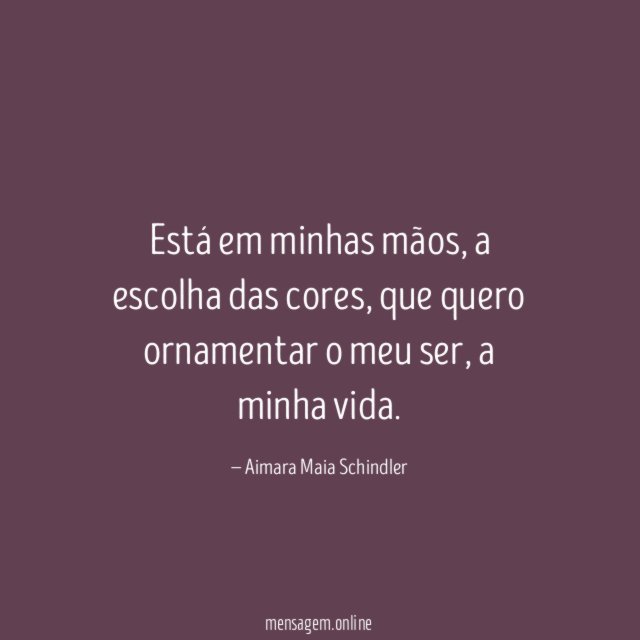 Está em minhas mãos