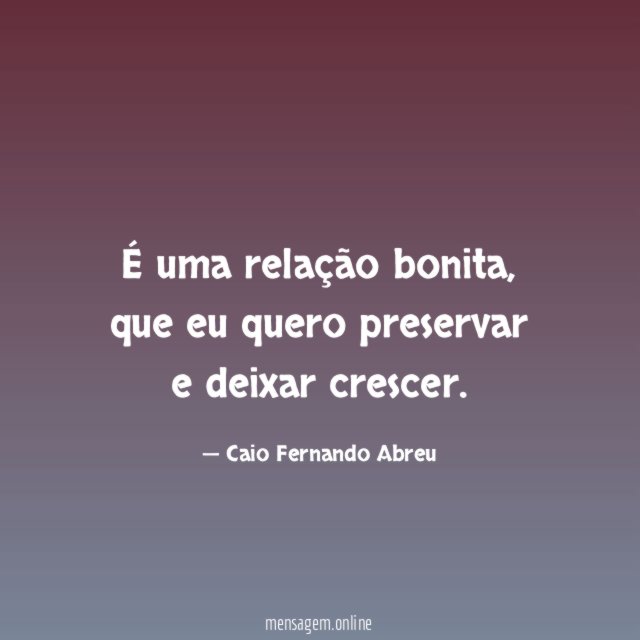 É uma relação bonita