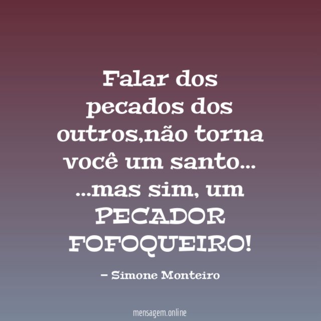 Falar dos pecados dos outros