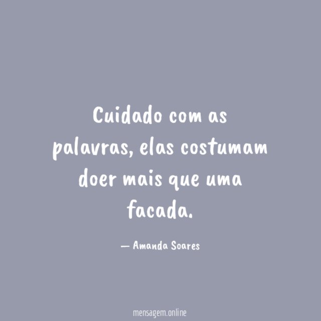 Cuidado com as palavras