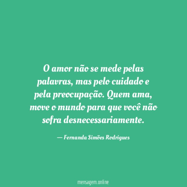O amor não se mede pelas palavras