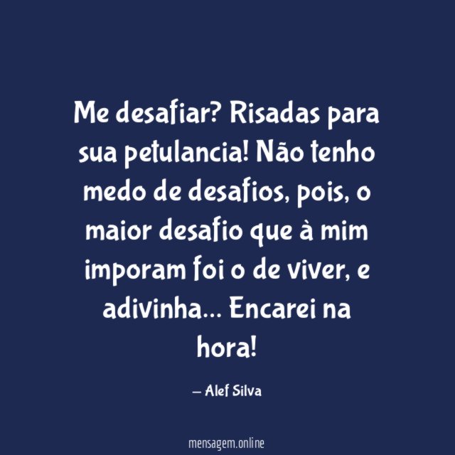 Me desafiar