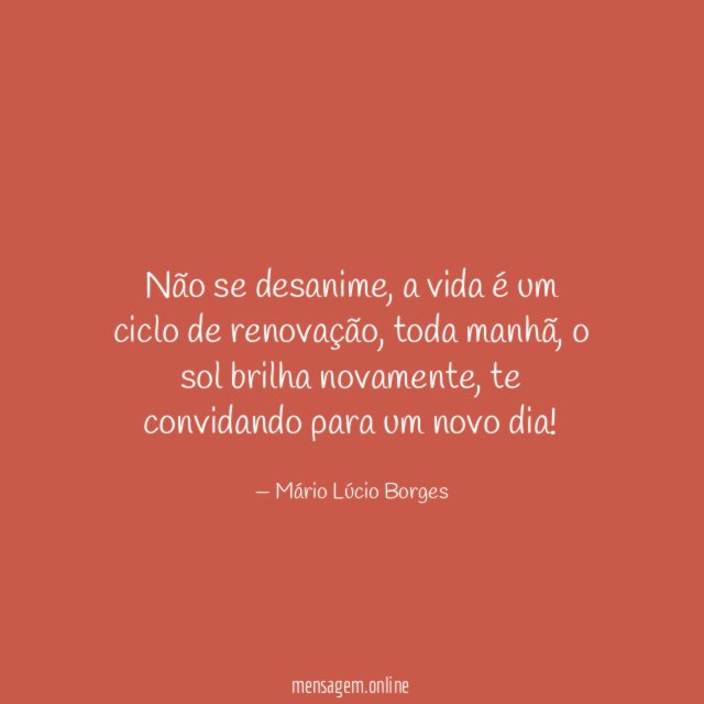 Não se desanime