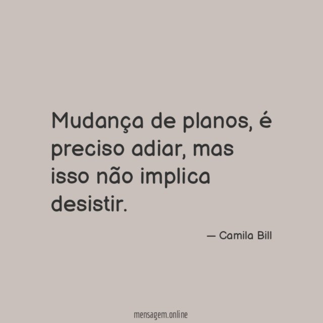 Mudança de planos