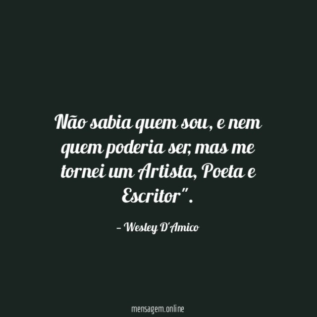 Não sabia quem sou