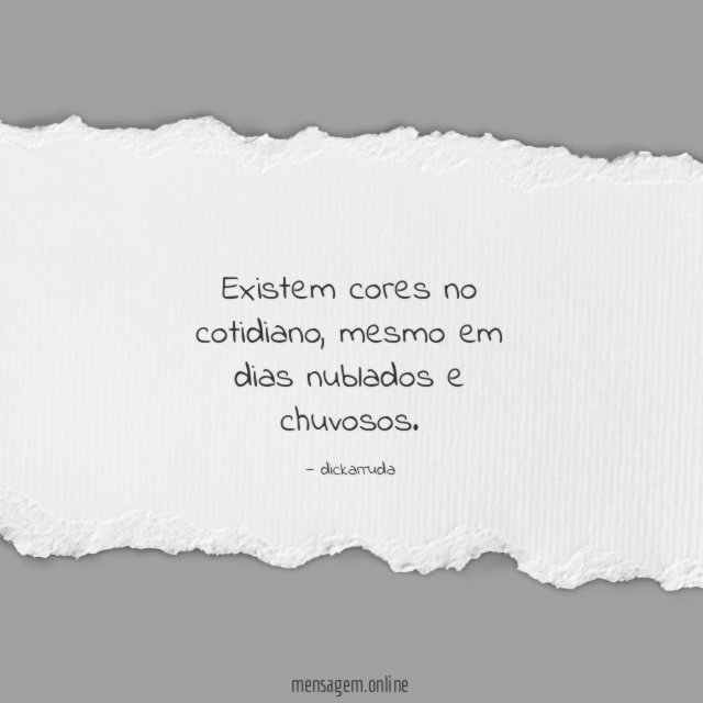 Existem cores no cotidiano