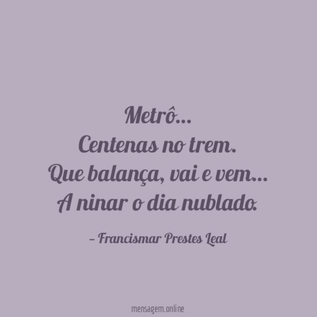 Metrô…
