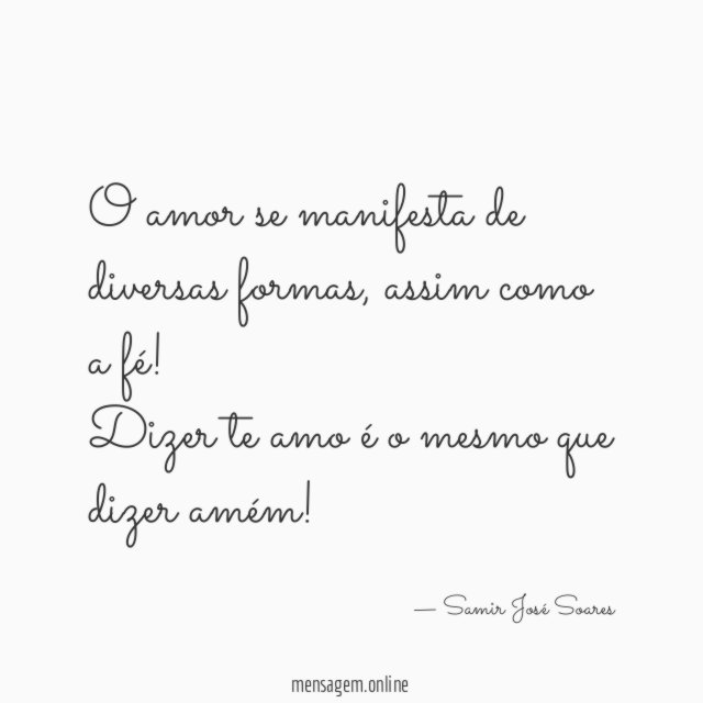 O amor se manifesta de diversas formas