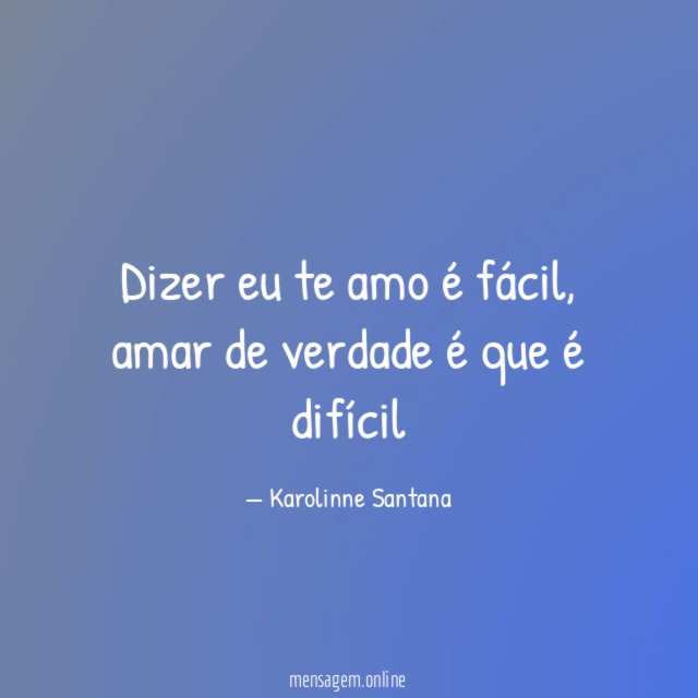 Dizer eu te amo é fácil