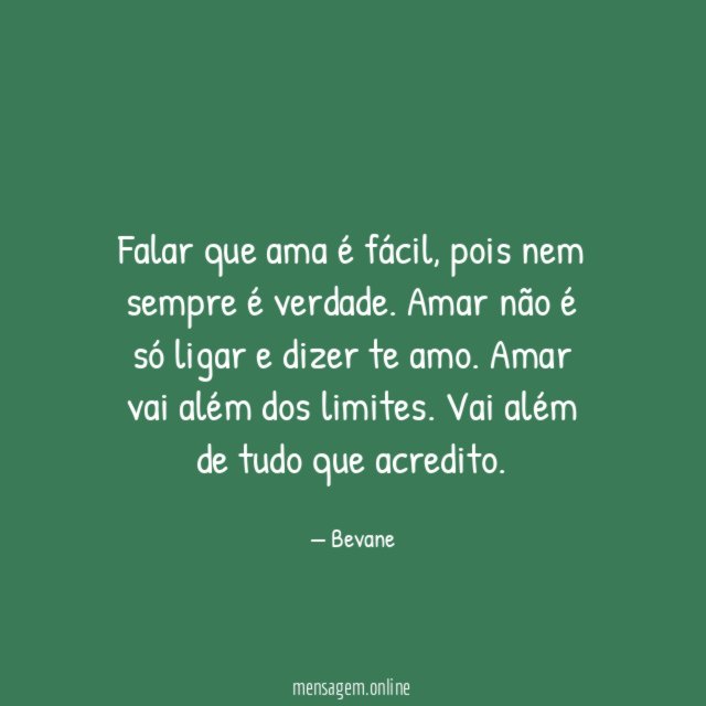 Falar que ama é fácil
