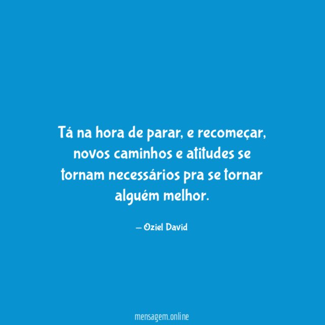 Tá na hora de parar