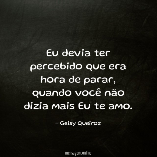 Eu devia ter percebido que era hora de parar