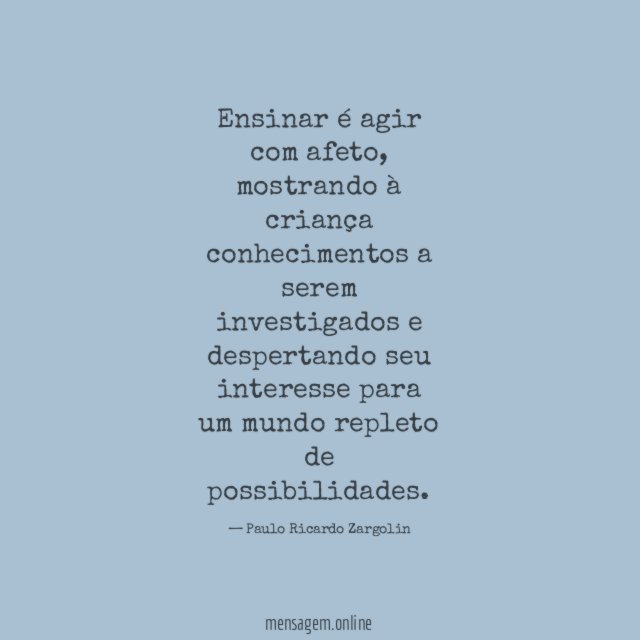 Ensinar é agir com afeto