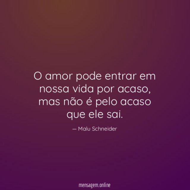 O amor pode entrar em nossa vida por acaso
