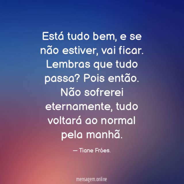 Está tudo bem