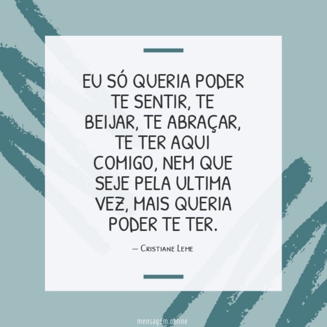 Eu só queria poder te sentir