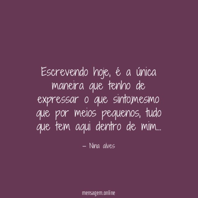 Escrevendo hoje