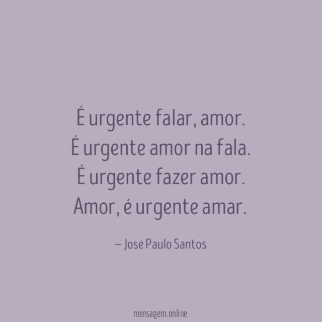 É urgente falar