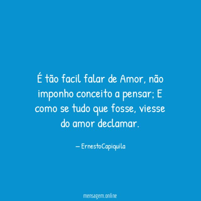 É tão facil falar de Amor