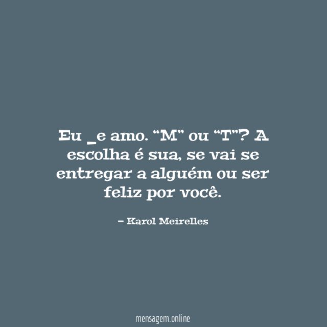 Eu _e amo