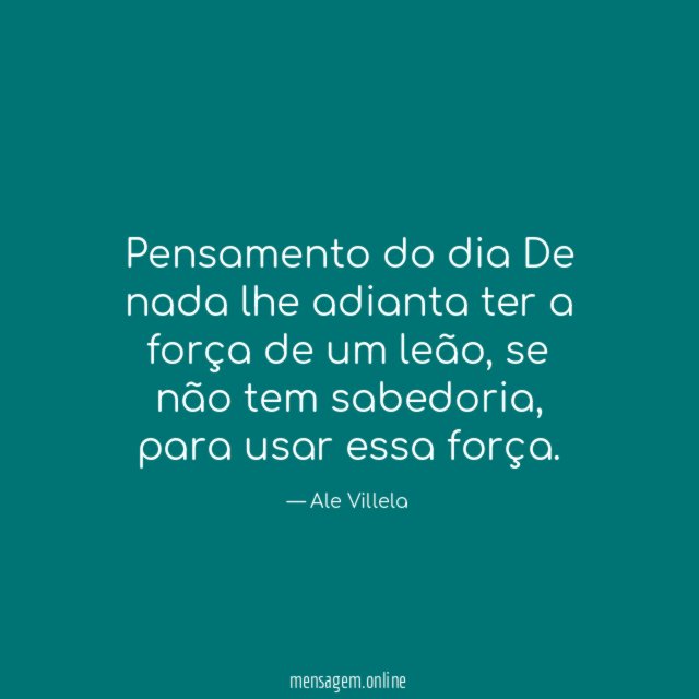Pensamento do dia