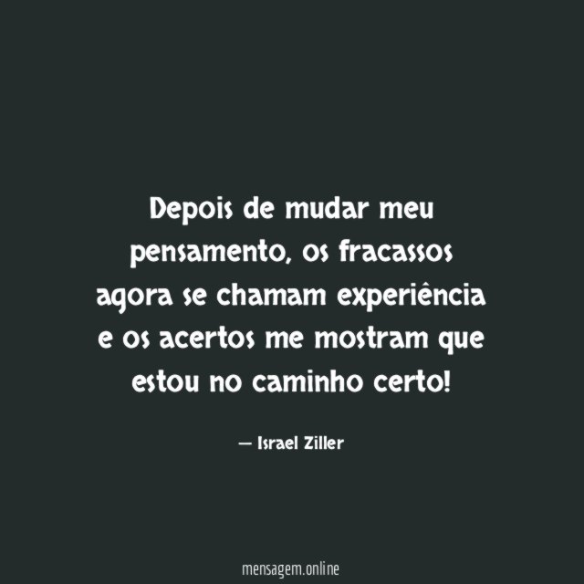 Depois de mudar meu pensamento