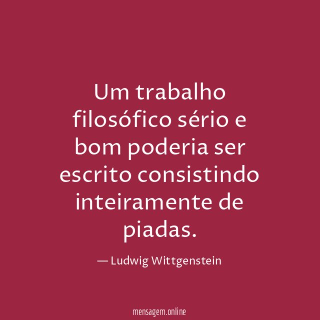 Um trabalho filosófico sério e bom poderia ser