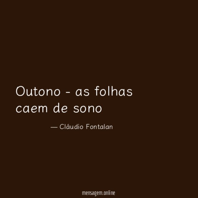 Outono - as folhas caem de sono
