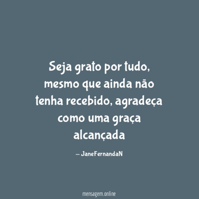 Seja grato por tudo