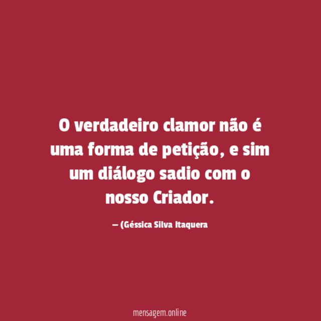 O verdadeiro clamor não é uma forma de petição