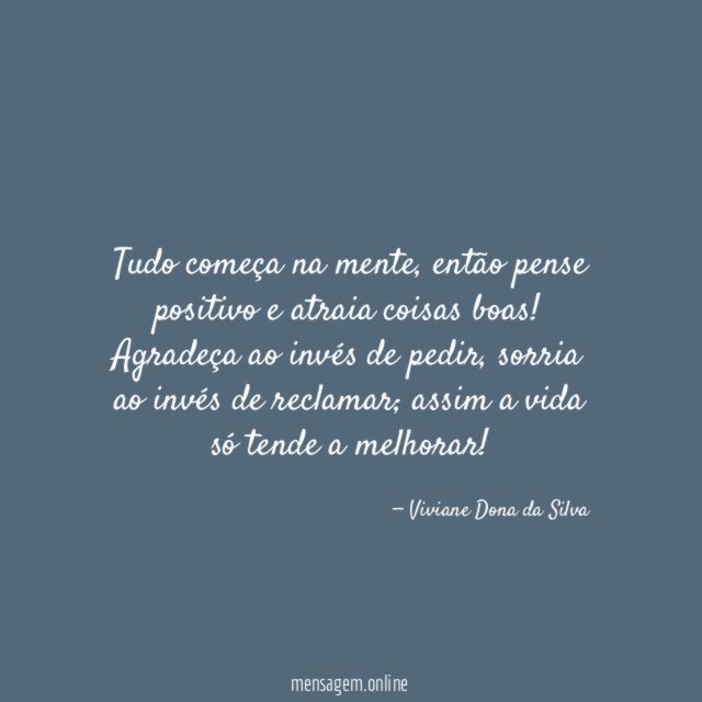 Tudo começa na mente
