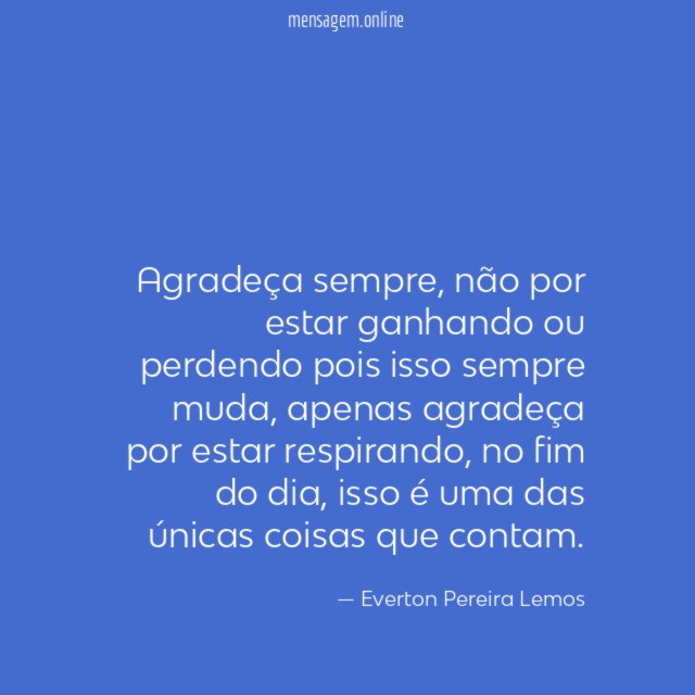 Agradeça sempre
