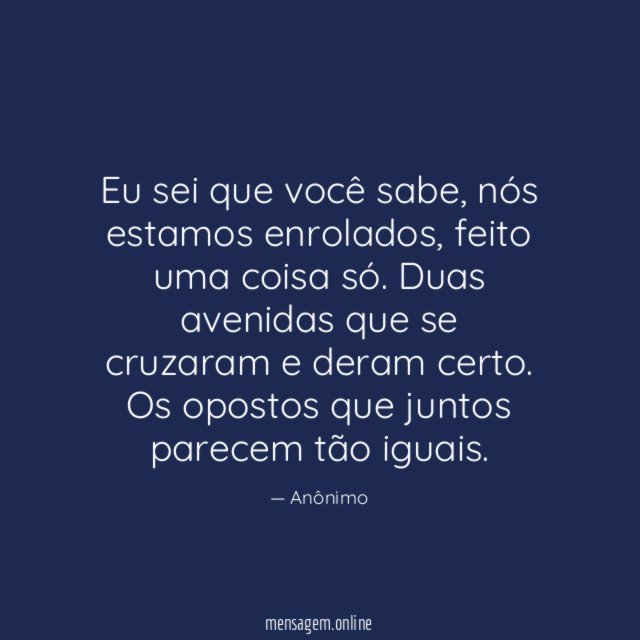 Eu sei que você sabe