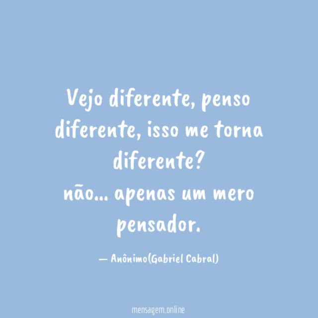 Vejo diferente