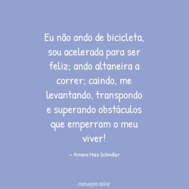 Eu não ando de bicicleta