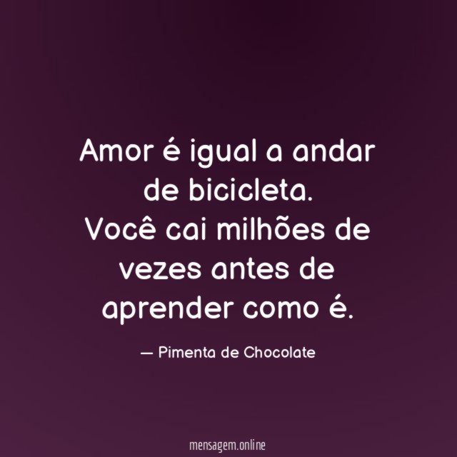Amor é igual a andar de bicicleta