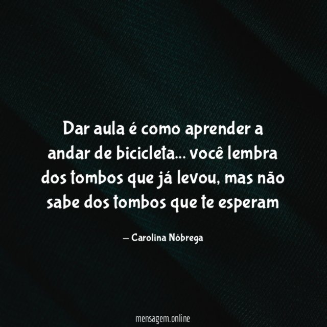 Dar aula é como aprender a andar de bicicleta