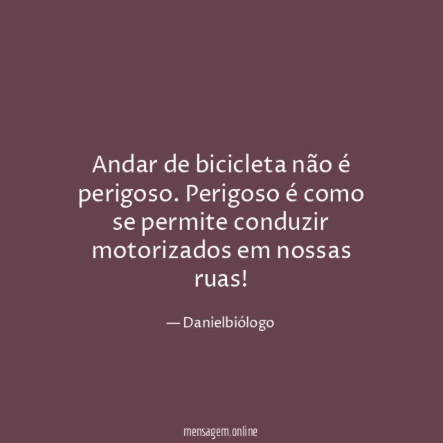 Andar de bicicleta não é perigoso