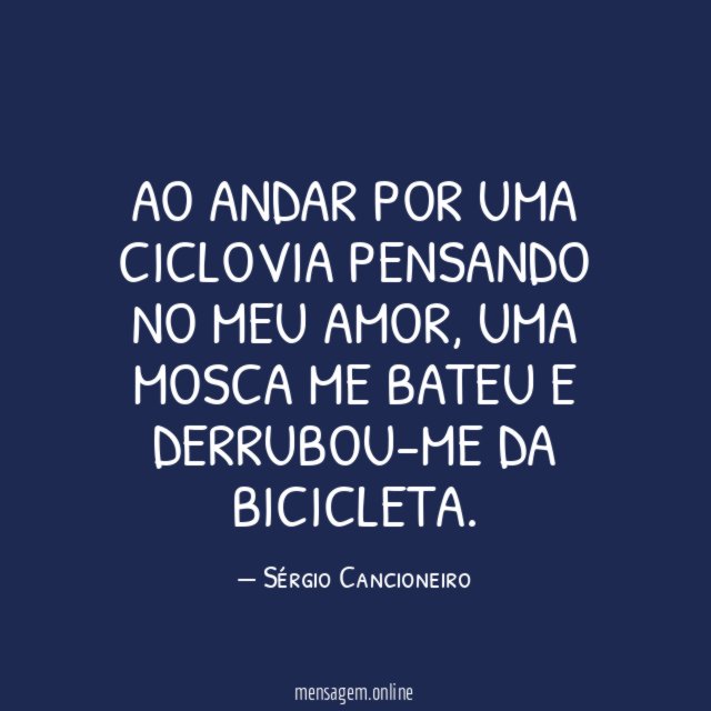 Ao andar por uma ciclovia pensando no meu amor