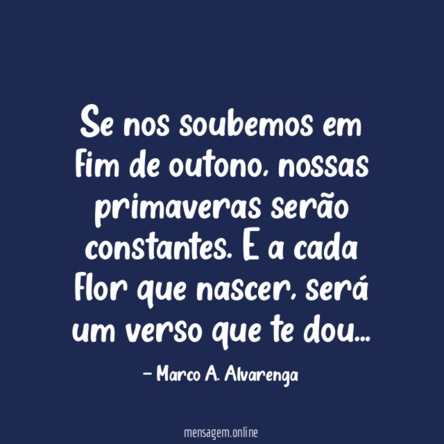 Se nos soubemos em fim de outono
