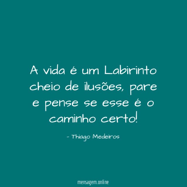 A vida é um Labirinto cheio de ilusões