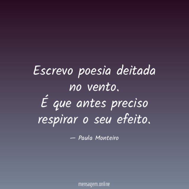 Escrevo poesia deitada no vento