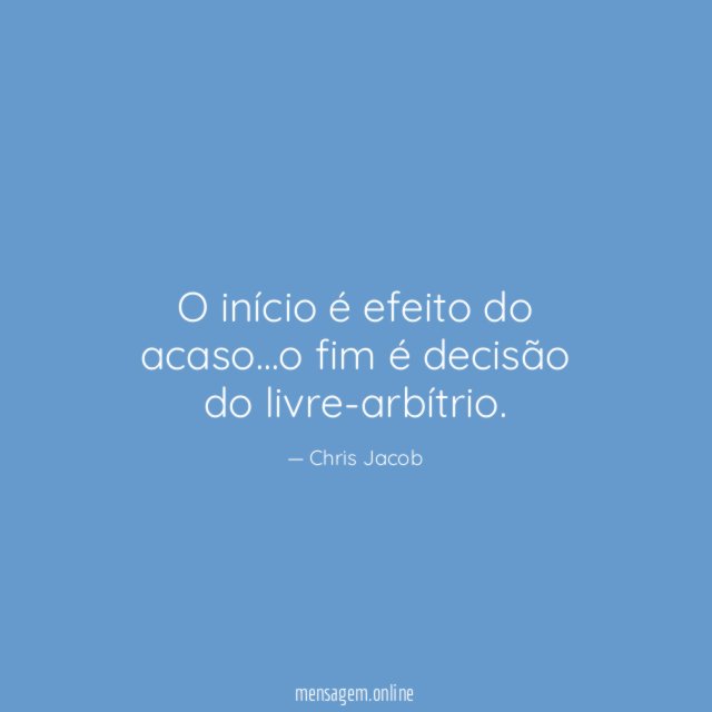 O início é efeito do acaso