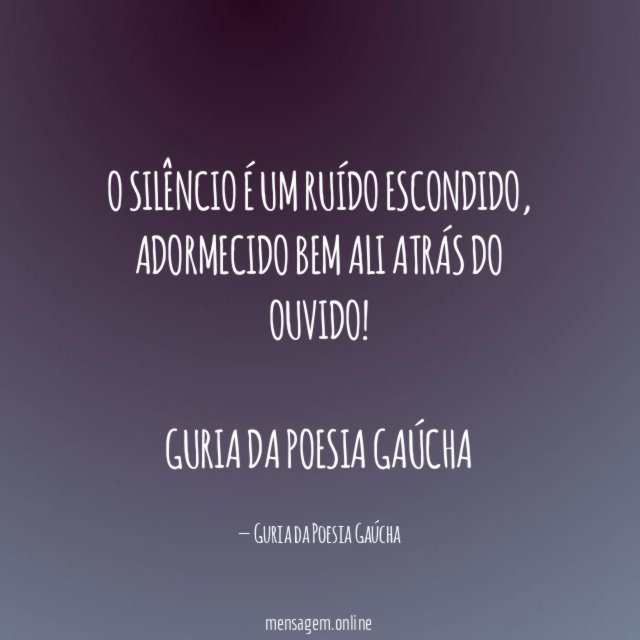 O silêncio é um ruído escondido