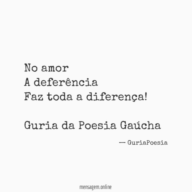 No amor A deferência Faz toda a diferença