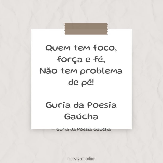 Quem tem foco