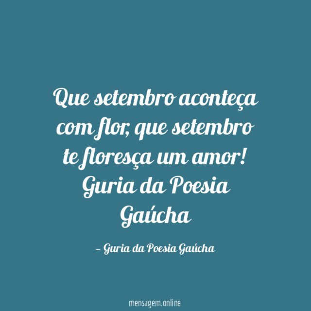 Que setembro aconteça com flor