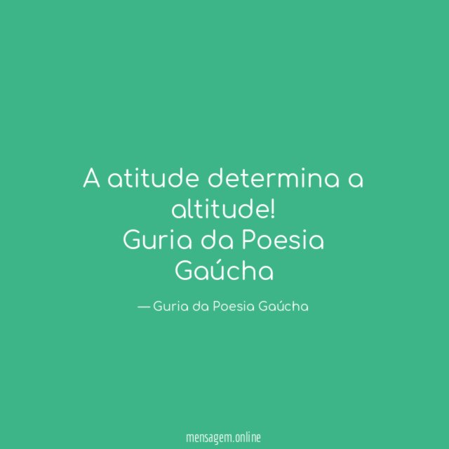 A atitude determina a altitude