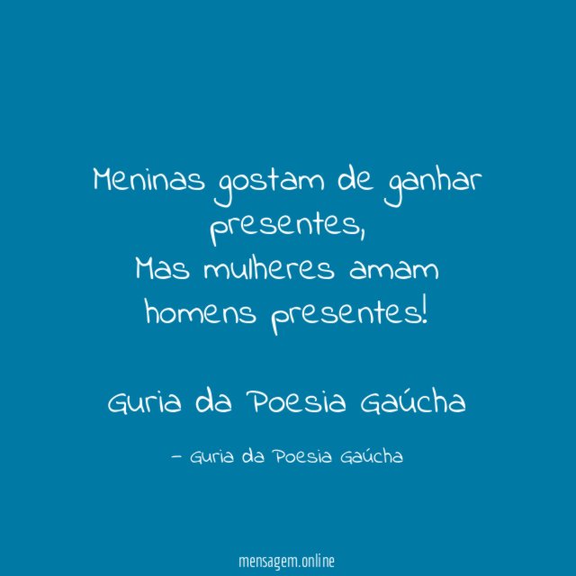 Meninas gostam de ganhar presentes